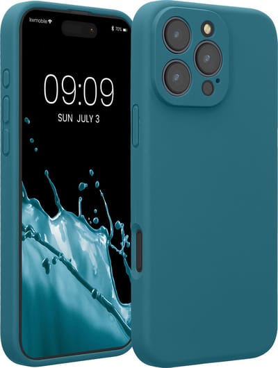 kwmobile telefoonhoesje geschikt voor Apple iPhone 16 Pro Max - TPU backcover met siliconen coating - Smartphone case in mat petrol