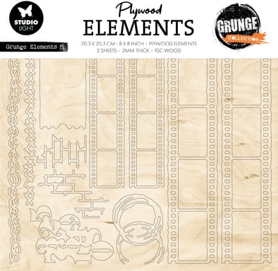 Plywood elements grunge - Grunge Collection nr. 10