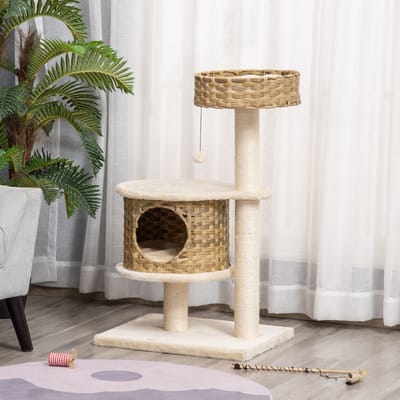REDOM - Kattenkrabpaal - sisal - meerdere niveaus - 55L x 47B x 95H cm Natural