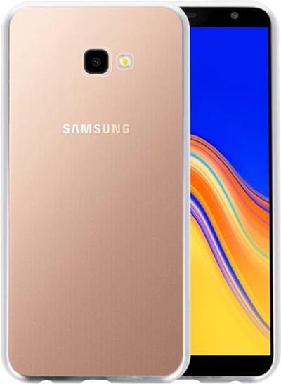 Magnetic Back Cover voor Samsung Galaxy J4 Plus Zilver - Transparant