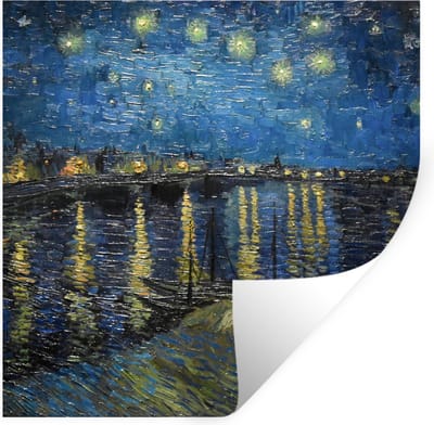 Muurstickers - Sticker Folie - Van Gogh - Brug - Oude meesters - 100x100 cm - Plakfolie - Muurstickers Kinderkamer - Zelfklevend Behang XXL - Zelfklevend behangpapier - Stickerfolie