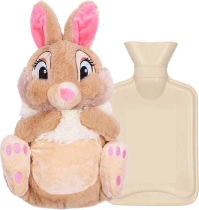 Beige warmwaterkruik Mevrouw konijn Bambi thermofor