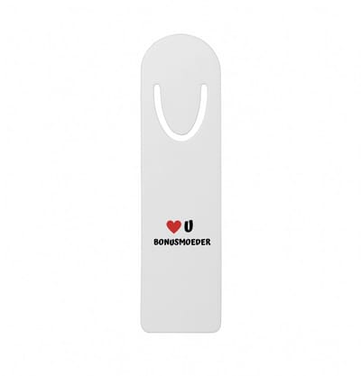 Hacebo® - love u bonusmoeder metalen boekenlegger - Mama - de liefste bonusmoeder - Moeder cadeautjes - moederdag - verjaardag - geschenk - kado Bladwijzer boekenleggers - 12.7 cm x 3.2cm