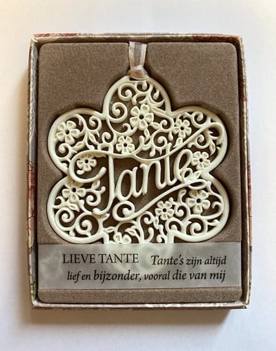 H&&H - Inspirerende woorden - Hanger - Tante - Gift - Bloem - Spreuken - Spreuktegel