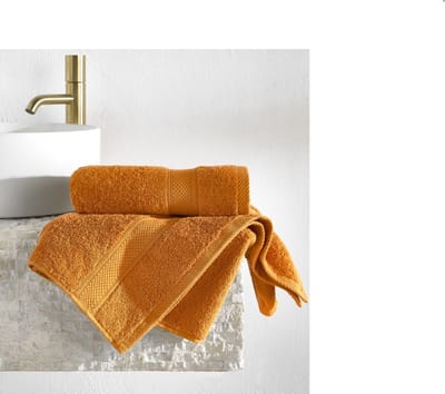 De Witte Lietaer Handdoek Stephanie Copper - Set 2 stuks - 50 x 100 cm - Oranje - Katoen