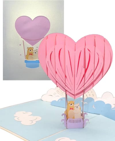 Betoverende 3D bruiloftskaart - Pop-up kaart met envelop - Origineel cadeau voor bruiloft en Valentijnsdag