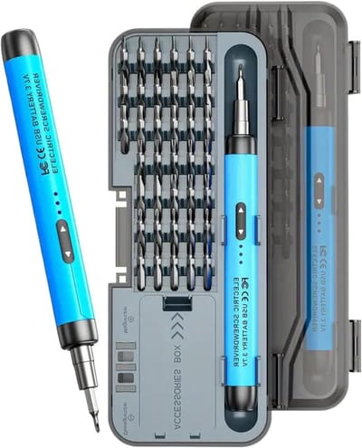 Elektrische Schroevendraaier - Precisie Driver Set - Meubels Monteren - Geluidsarm Ontwerp - 46 Delig - Zwart Blauw