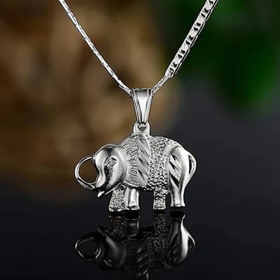 Huitan Persoonlijkheid Olifant Hanger Ketting Dames Metaal Goudkleur/ Kleur Hip Hop Dier Accessoires Rock Meisjes Sieraden brown