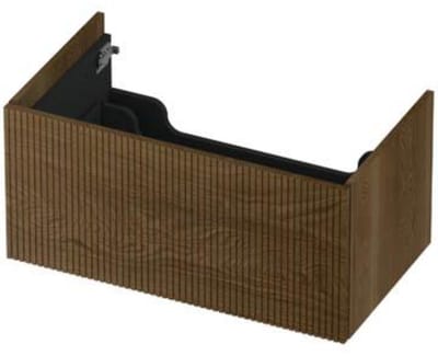 INK - Onderkast 1 Lade Push 2 Open Verticaal Gefreesd Bestaande Uit - 800x450x376 Mm - Massief Eiken Ash Grey