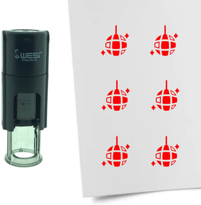 CombiCraft Stempel Discobol 10mm rond - rode inkt