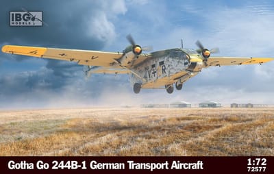 IBG Models Modelbouwpakket Vliegtuigen - 72577 Gotha Go 244B-1 - Duits Militair Transportvliegtuig Plastic - 1:72 - Modelbouw