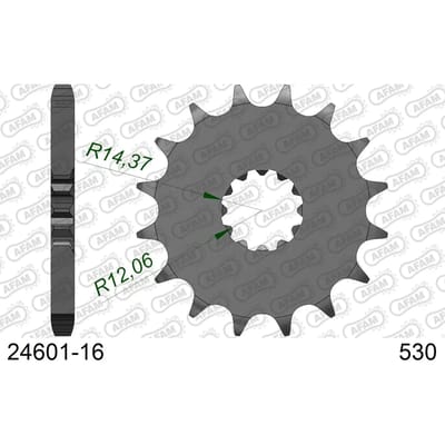 Stalen motortandwiel voor Afam 530 16 dents