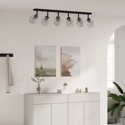 vidaXL Plafondspot Zwart 110,5 x 13 x 26 cm Glas en Metaal