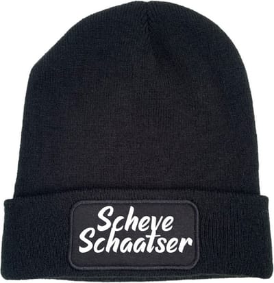 Schaatsmuts zwart - Scheve schaatser - soBAD. | Unisex | Skimuts | Muts | Kou | met grappige tekst | Winter | Beanie