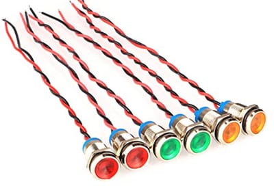 LED Paneel Waarschuwingslampje 10mm voor 12V-24V - Rood, Geel, Groen