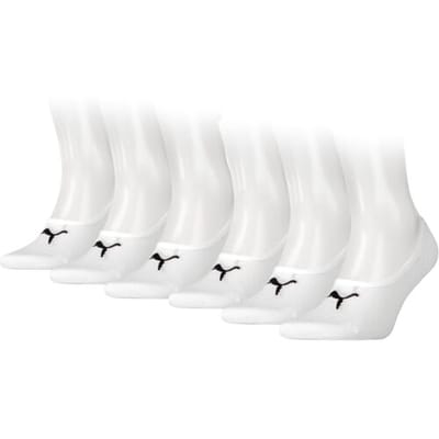 Puma Footies 6 paar - Unisex Invisible Sokken - Wit - Maat 35/38