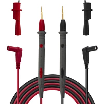Elektronische testkabels Testprobes Multimeterkabels Verguld Superscherp Addition Crocodile Clips rood zwarte kleur