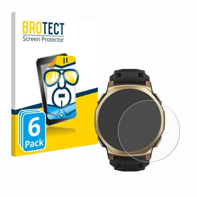 BROTECT - Screenprotector voor Huami Amazfit T-Rex 3 Pro (44 mm) - Folie Beschermfolie transparant 6 Stuks
