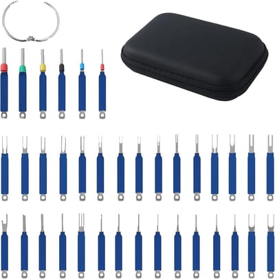 Depinning Tool Set - Terminal Verwijderaar - Elektronica Reparatie - 36 Delig Universeel - 195 gram - Zilver