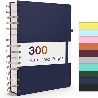 Gelinieerd Spiraal Notitieboek A5 met 300 Genummerde Pagina's en Harde Kaft