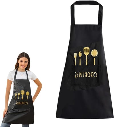 Verjaardagscadeau voor mannen en vrouwen, grappige kookschort met 1 voorzak, verstelbaar barbecue schort, waterdicht en ideaal voor kookliefhebbers.