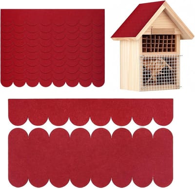 Set van 32 Waterdichte Bitumen Dakshingles voor Vogelhuisjes, Knipbaar op Maat, Geschikt voor Modelbouw en Decoratie