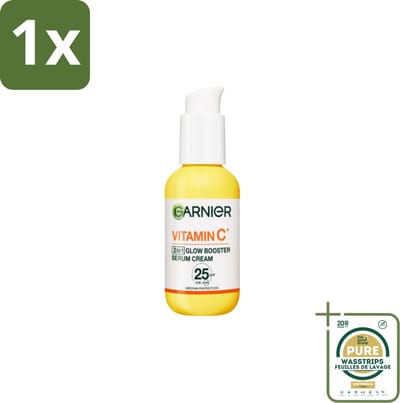 1 x Garnier - SkinActive - Serum Cream - Glow Booster - Vitamine C & SPF 25 - 50 ml- Glow Booster - Vitamine C - SPF 25 - Serum Crème - Huidverzorging