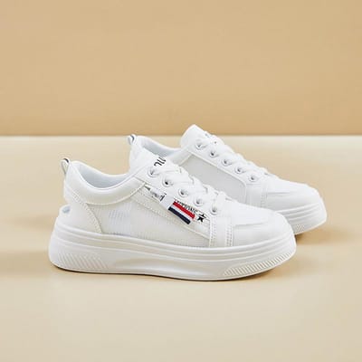 Lente en Zomer Nieuwe Kleine Witte Schoenen Dames Ins Mesh Ademende Casual Schoenen Studentenschoenen Laag Uitgesneden Sport Board Schoenen 40 white