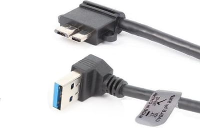 OneOne 0,25m Micro USB 3.0 kabel. Haaks op en haaks links. Micro USB B datakabel past op Externe harde schijf van Seagate, LaCie, Toshiba, Verbatim, Transcend, Adata, Buffalo, WD Elements / Western Digital