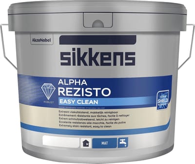 Sikkens Alpha Rezisto Easy Clean Wit - 10 liter - Muurverf - Dekkend - Binnen - Mat - Extreem schrobvast - klasse 1