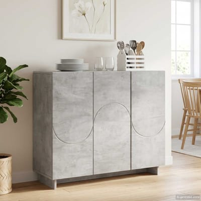 vidaXL - Dressoir - Betongrijs - 85,5 - x - 31 - x - 75 - cm - Bewerkt - hout