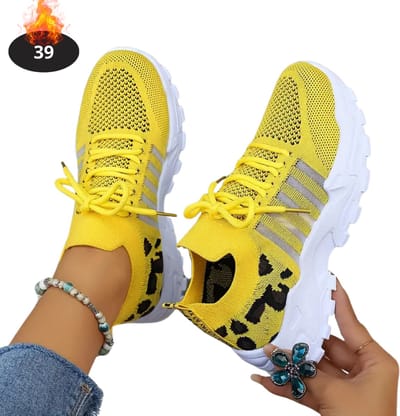 Livano Schoenen Dames - Sneakers - Comfortabel - Sportief - Casual - Volwassen - Geel - Maat 39
