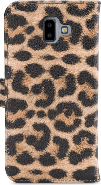My Style Telefoonhoesje geschikt voor Samsung Galaxy J6 Plus Hoesje | My Style Flex Wallet Bookcase Portemonnee | Pasjeshouder voor 3 Pasjes | Telefoonhoesje voor Pinpas / OV Kaart / Rijbewijs - Leopard | Bruin