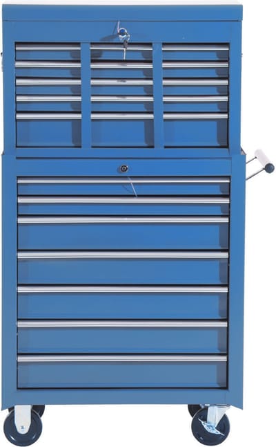 HOMCOM - Gereedschapswagen - met gereedschapskist - Met lades - Blauw