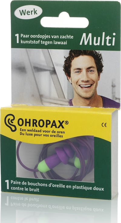 Ohropax Multi - Oordoppen met Koord - Herbruikbaar - SNR 30 dB - 1 Paar