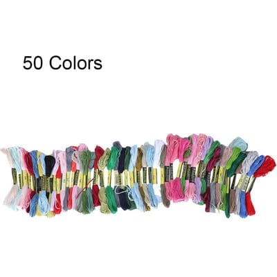 50 Kleuren Draadstrengen Borduur Naaldset Stikken DIY Naaldvilten 5 Bamboe Cirkel Kit gray