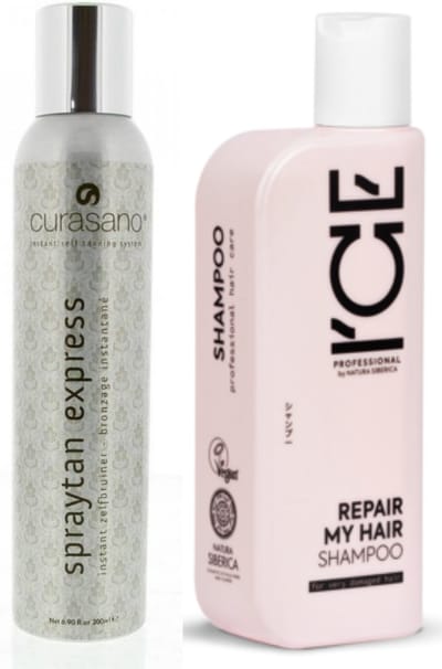 CURASANO Spraytan, Tanning Spray, 200ml + Bio / Vegan Shampoo Repair My Hair