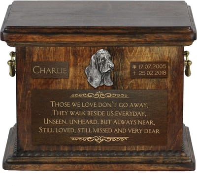 Basset Hound urn - gepersonaliseerde urn voor hondenas met gravure