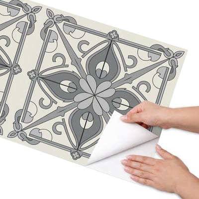 Coloray Meubel Wrap Folie - Grijs Meubelfolie - 50x100 cm - Wrapfolie Keuken Tegels - Decoratiefolie - Klassiek Meubelfolie - Meubel Wrap Folie - Woonkamer decoratie - Achtergronden en patronen