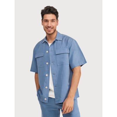 Blue Industry Casual Overhemd Donkerblauw Heren