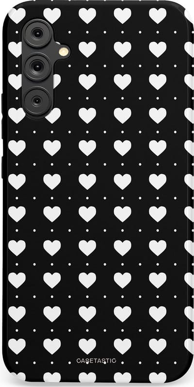 Casetastic Hoesje Geschikt voor Samsung A34 (5G) - Stijlvolle Beschermende Duo-layer Case - Stipjes en Hartjes
