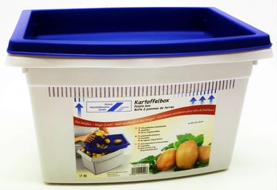 Aardappelschilbox - Aardappelschilbak - Aardappelbewaardoos - Aardappelbewaarbak - met deksel - 36x27x22cm - ca. 5kg - ook voor uien , appels en andere groenten
