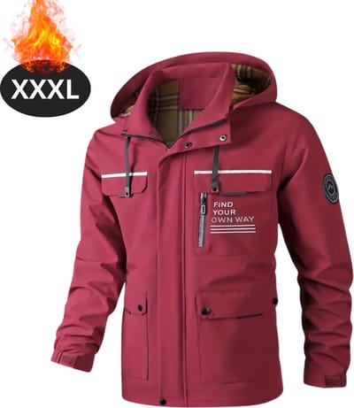 Nivard Windjas Voor Heren - Parka - Lente & Herfst - Jas - Volwassen - Windjack - Windbreaker - Bordeauxrood - Maat XXXL
