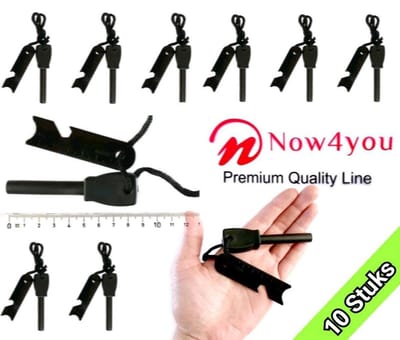Magnesium Stick en strijker Extra Dikke 10 stuks Firestarter Firesteel - Survival Aansteker Luxe Firestarter Vuurstarter Vuursteen Vuurmaker Magnesiumstick Vonkenmaker vuur maker Magnesiumstaaf voor de echte prepper outdoorliefhebber,survivalexpert!