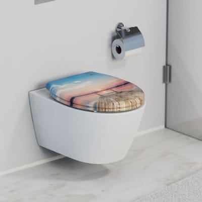 Wc-bril Sunset Sky met softclose, toiletdeksel met motief en snelsluiting - Duroplast wc-deksel (max. belasting 150 kg)