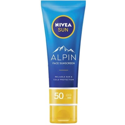 NIVEA SUN Face Alpin Zonnebrand Gezicht - SPF 50+ - Wintersport - Ski Zonnebrandcrème - Beschermt tegen UVA/UVB en de kou - 50 ml