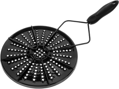 Inductiekookplaat met Emaille, 38 cm, Warmtebestendige Handgreep en Kookplaat Bescherming voor Gasfornuis, Ideaal voor Gelijkmatige Warmteverspreiding en Ontdooien