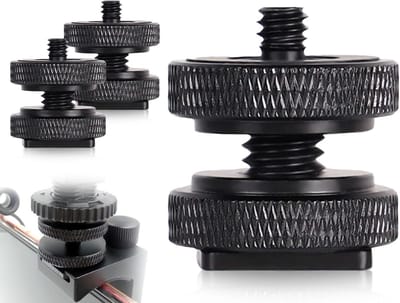Camera Hot Shoe Adapter Set - 1/4 Inch Draad, Geschikt voor Flitsers, Microfoons en Statiefgebruik