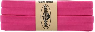 Oaki Doki Jersey Tricot Biaisband 20mm – 3 Meter – Felroze 916 – Elastisch Afwerkingslint voor Stretchstoffen