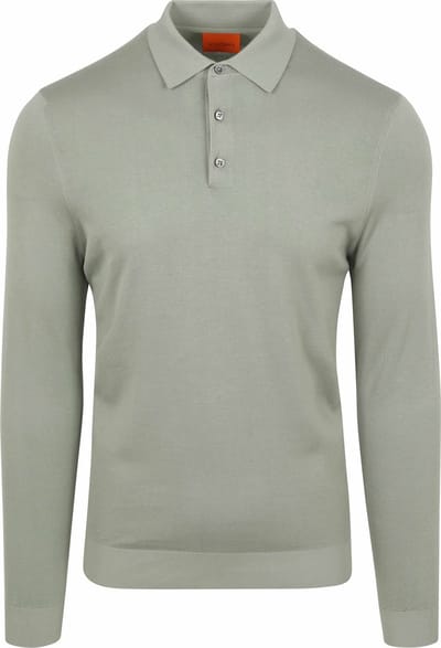 Suitable Compact Cotton Poloshirt Lichtgroen - Maat S - Heren - Longsleeve polo - Polo shirt Heren met Lange mouwen